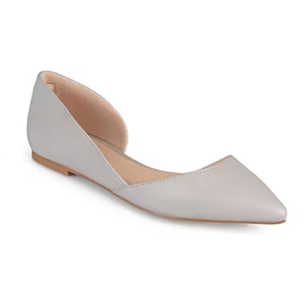 New Journee Collection Women's Gray Flat Pointed Toe Flats Size 7 Wide